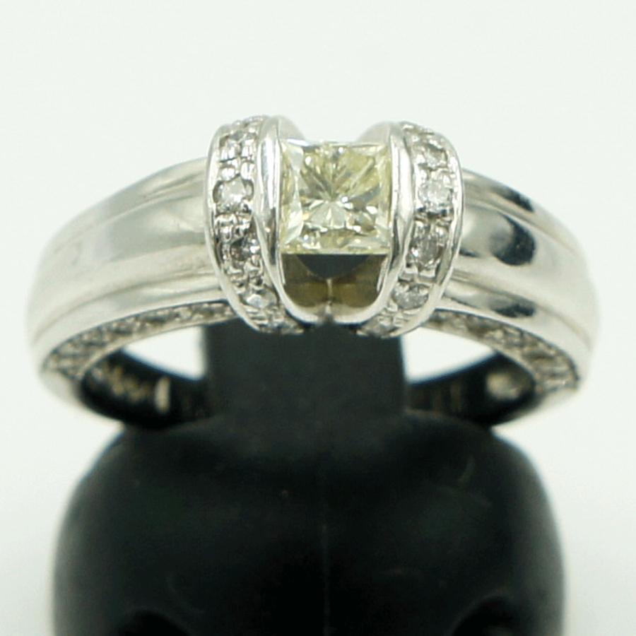 Pt900ダイヤモンドリング　D0.55ct　D0.46ct　リングサイズ12号　重量8.30ｇ(石の重量含む)（中古）