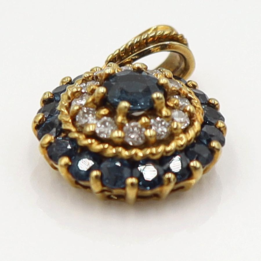 K18サファイアペンダントトップ　S0.43ct　D0.15ct　重量2.33ｇ(石の重量含む)　レディース(中古)