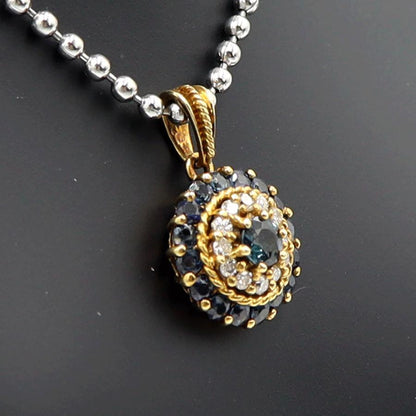 K18サファイアペンダントトップ　S0.43ct　D0.15ct　重量2.33ｇ(石の重量含む)　レディース(中古)