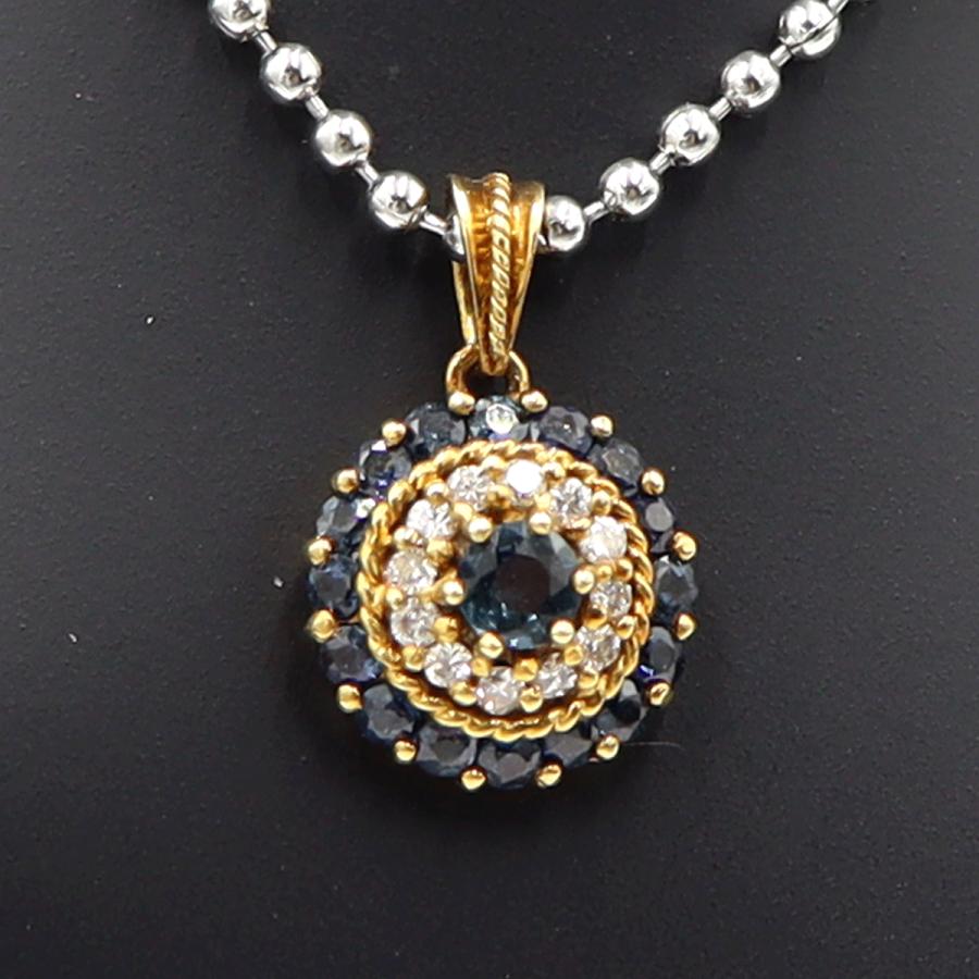 K18サファイアペンダントトップ　S0.43ct　D0.15ct　重量2.33ｇ(石の重量含む)　レディース(中古)