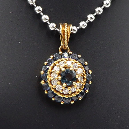 K18サファイアペンダントトップ　S0.43ct　D0.15ct　重量2.33ｇ(石の重量含む)　レディース(中古)