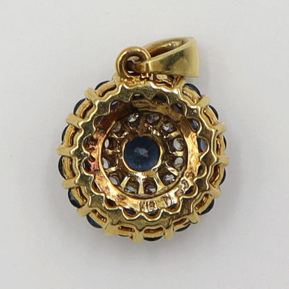 K18サファイアペンダントトップ　S0.43ct　D0.15ct　重量2.33ｇ(石の重量含む)　レディース(中古)