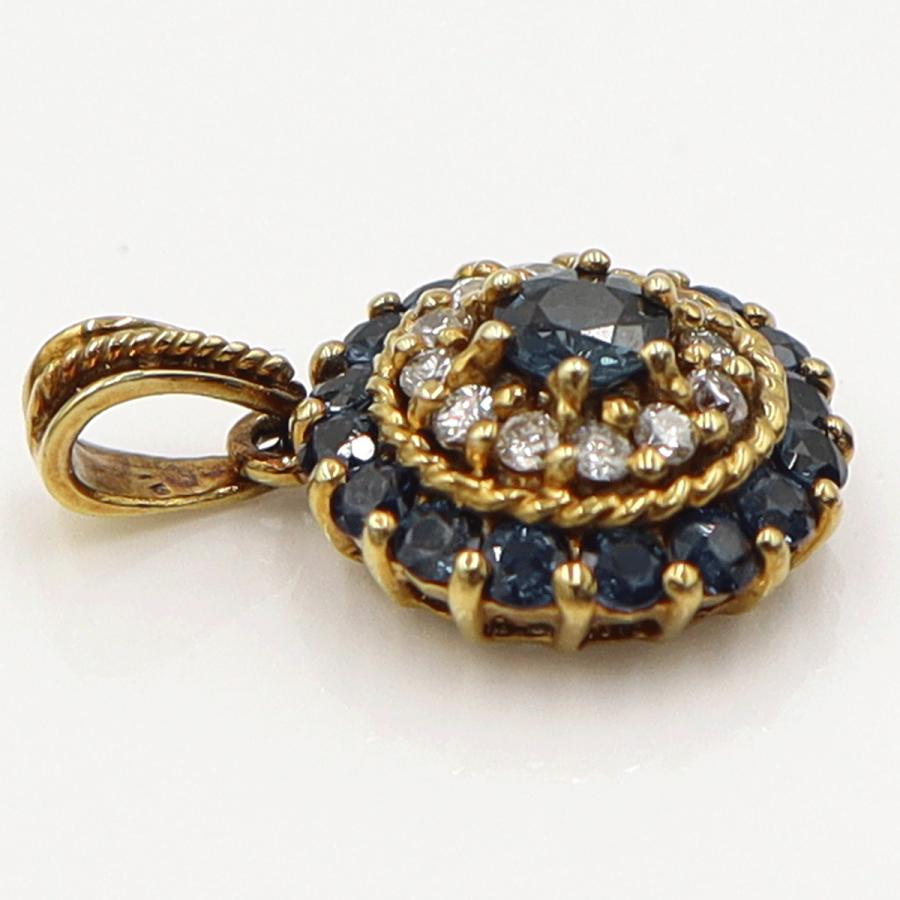 K18サファイアペンダントトップ　S0.43ct　D0.15ct　重量2.33ｇ(石の重量含む)　レディース(中古)