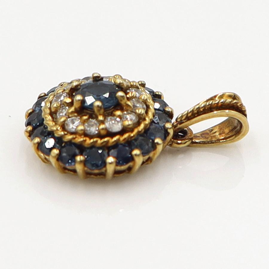 K18サファイアペンダントトップ　S0.43ct　D0.15ct　重量2.33ｇ(石の重量含む)　レディース(中古)