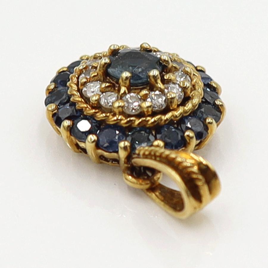 K18サファイアペンダントトップ　S0.43ct　D0.15ct　重量2.33ｇ(石の重量含む)　レディース(中古)