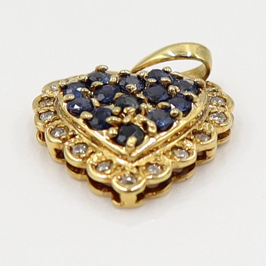 K18サファイアペンダントトップ　S0.50ct　D0.12ct　重量1.60ｇ(石の重量含む)　レディース(中古)