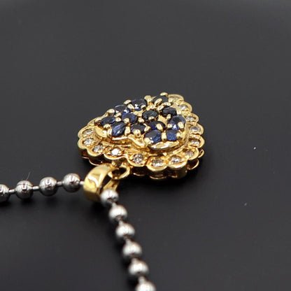 K18サファイアペンダントトップ　S0.50ct　D0.12ct　重量1.60ｇ(石の重量含む)　レディース(中古)