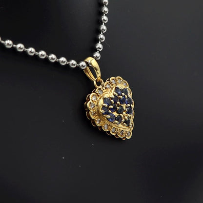 K18サファイアペンダントトップ　S0.50ct　D0.12ct　重量1.60ｇ(石の重量含む)　レディース(中古)