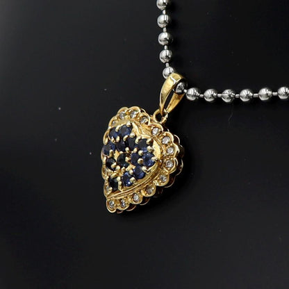 K18サファイアペンダントトップ　S0.50ct　D0.12ct　重量1.60ｇ(石の重量含む)　レディース(中古)