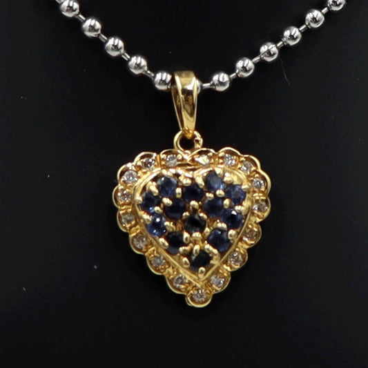 K18サファイアペンダントトップ　S0.50ct　D0.12ct　重量1.60ｇ(石の重量含む)　レディース(中古)