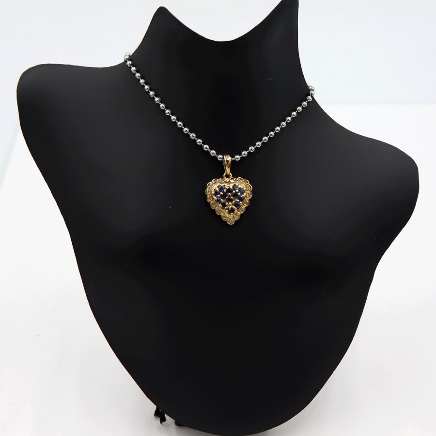 K18サファイアペンダントトップ　S0.50ct　D0.12ct　重量1.60ｇ(石の重量含む)　レディース(中古)