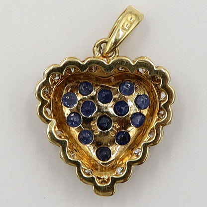 K18サファイアペンダントトップ　S0.50ct　D0.12ct　重量1.60ｇ(石の重量含む)　レディース(中古)