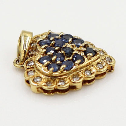 K18サファイアペンダントトップ　S0.50ct　D0.12ct　重量1.60ｇ(石の重量含む)　レディース(中古)