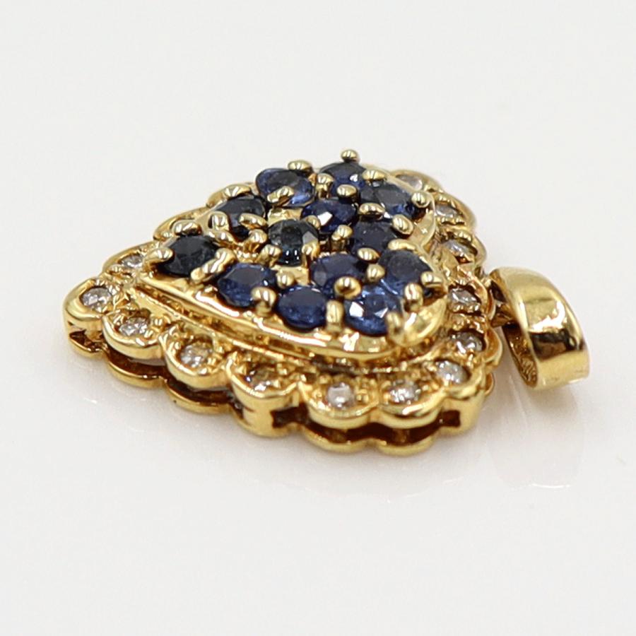 K18サファイアペンダントトップ　S0.50ct　D0.12ct　重量1.60ｇ(石の重量含む)　レディース(中古)