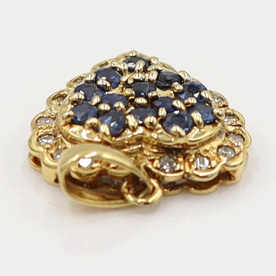 K18サファイアペンダントトップ　S0.50ct　D0.12ct　重量1.60ｇ(石の重量含む)　レディース(中古)