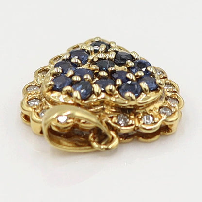 K18サファイアペンダントトップ　S0.50ct　D0.12ct　重量1.60ｇ(石の重量含む)　レディース(中古)