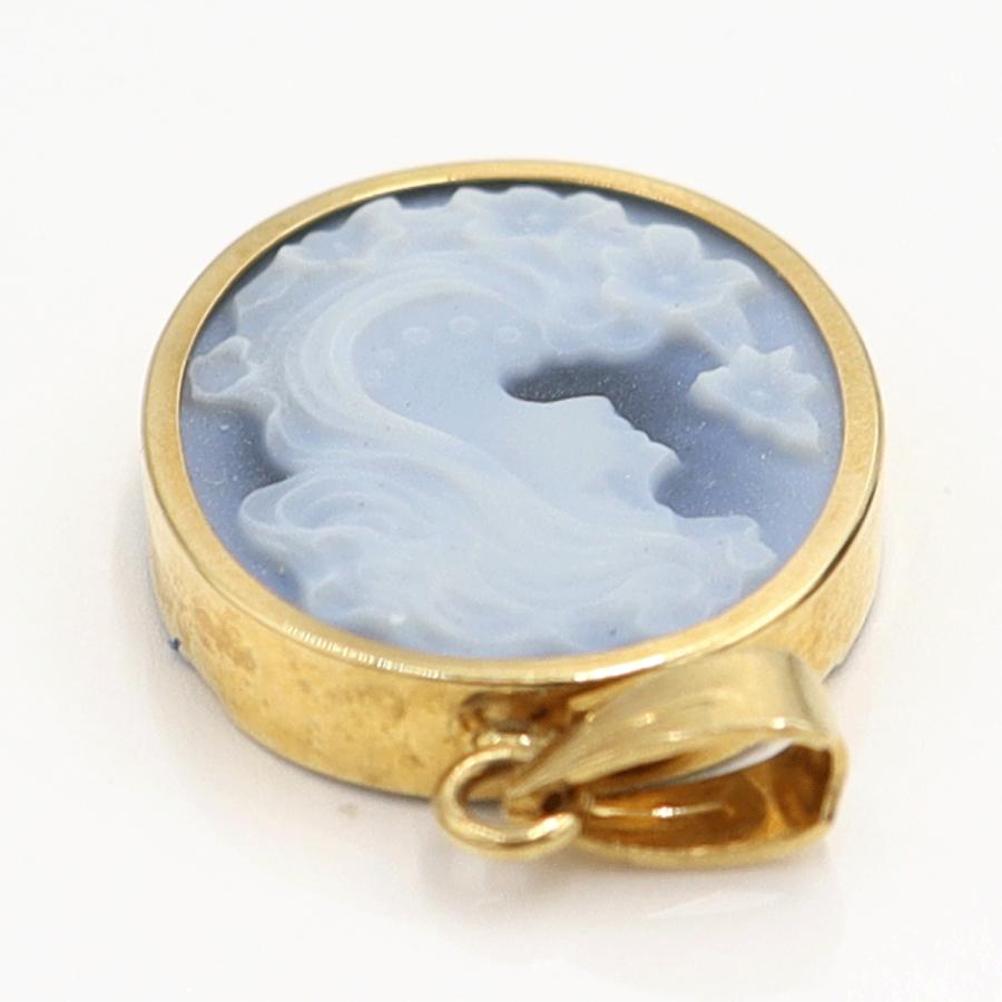 K18枠メノウカメオペンダントトップ　重量2.23ｇ　レディース（中古）