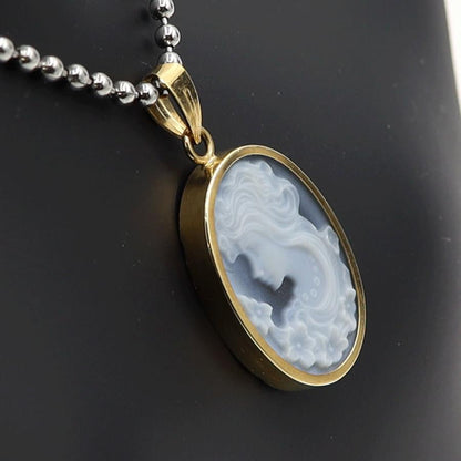 K18枠メノウカメオペンダントトップ　重量2.23ｇ　レディース（中古）