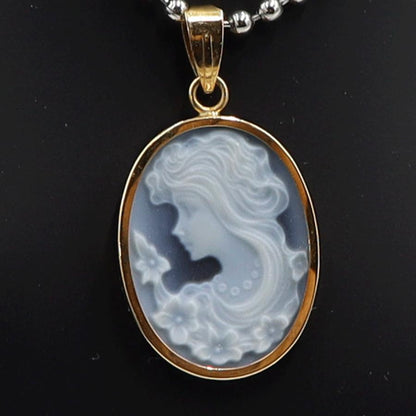 K18枠メノウカメオペンダントトップ　重量2.23ｇ　レディース（中古）