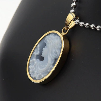 K18枠メノウカメオペンダントトップ　重量2.23ｇ　レディース（中古）