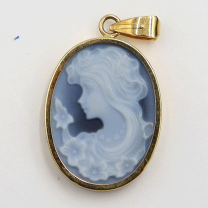 K18枠メノウカメオペンダントトップ　重量2.23ｇ　レディース（中古）