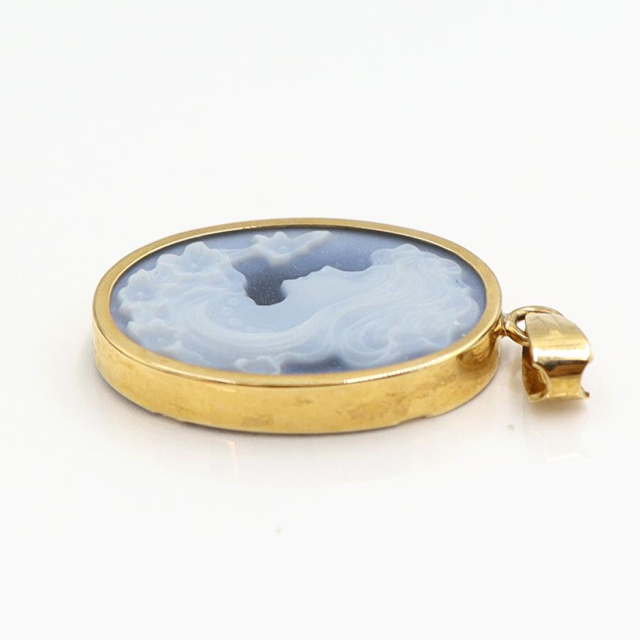 K18枠メノウカメオペンダントトップ　重量2.23ｇ　レディース（中古）