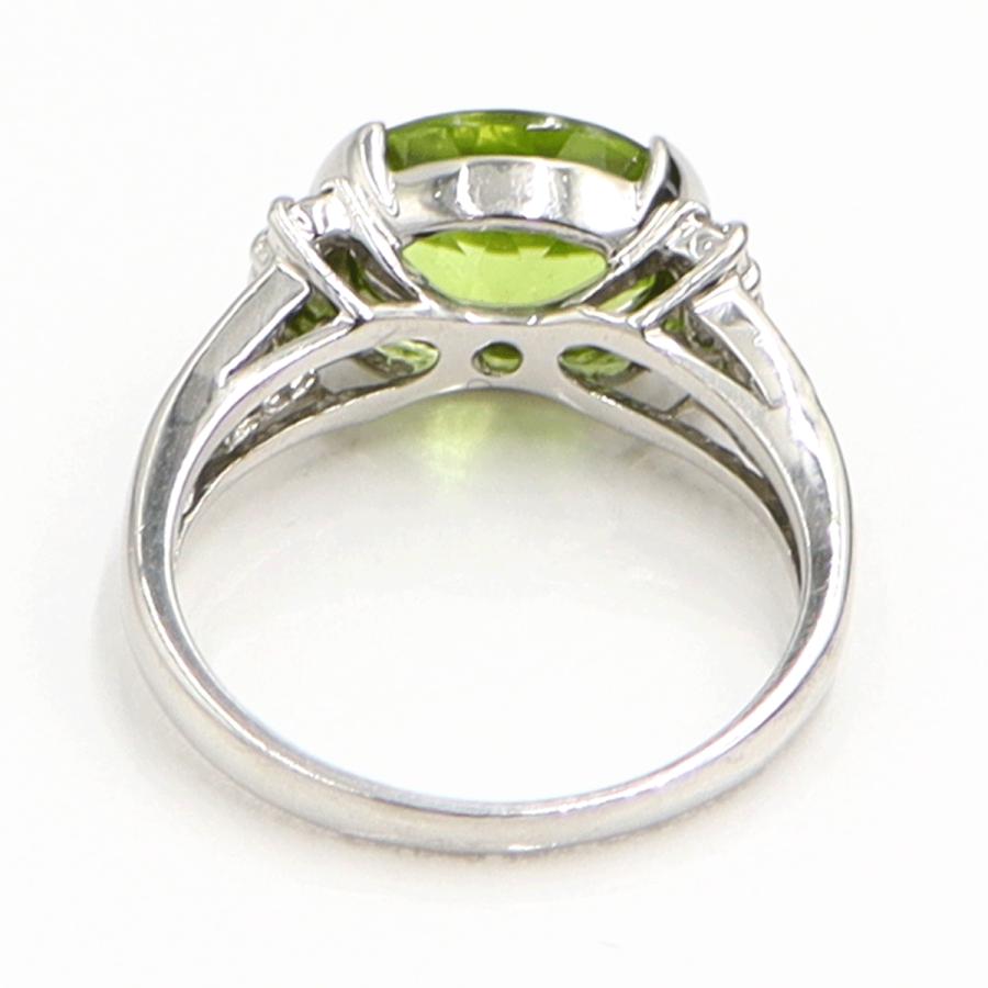 Pt900ペリドットダイヤモンドリング　PD3.20ct　D0.22ct　リングサイズ14号　重量5.74ｇ(石の重量含む)　レディース（中古）