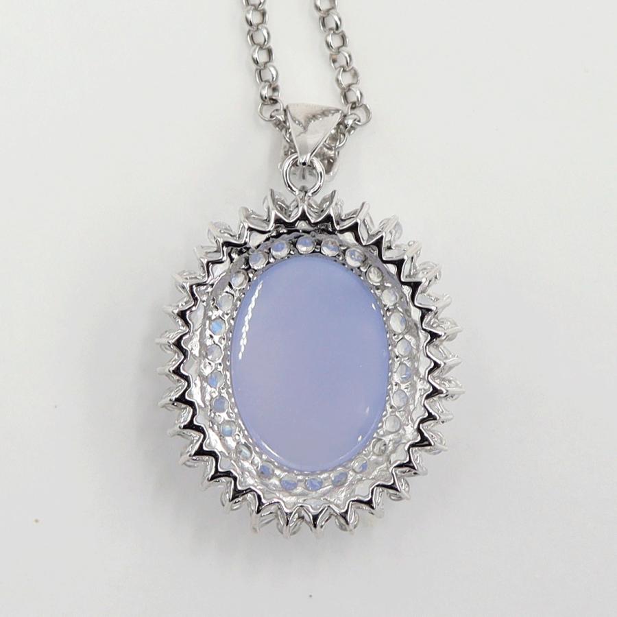 K18WGカルセドニーネックレス　C12.00ct　ネックレス長さ39cm　重量9.86ｇ(石の重量含む) レディース(中古)