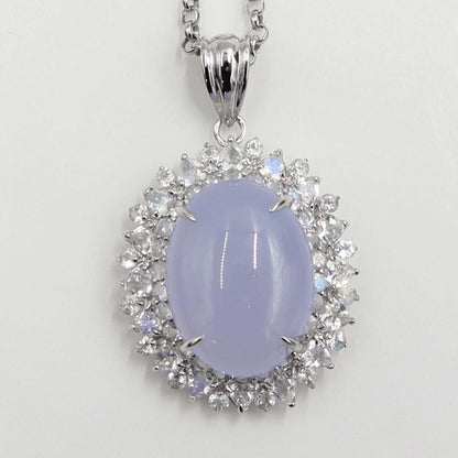 K18WGカルセドニーネックレス　C12.00ct　ネックレス長さ39cm　重量9.86ｇ(石の重量含む) レディース(中古)