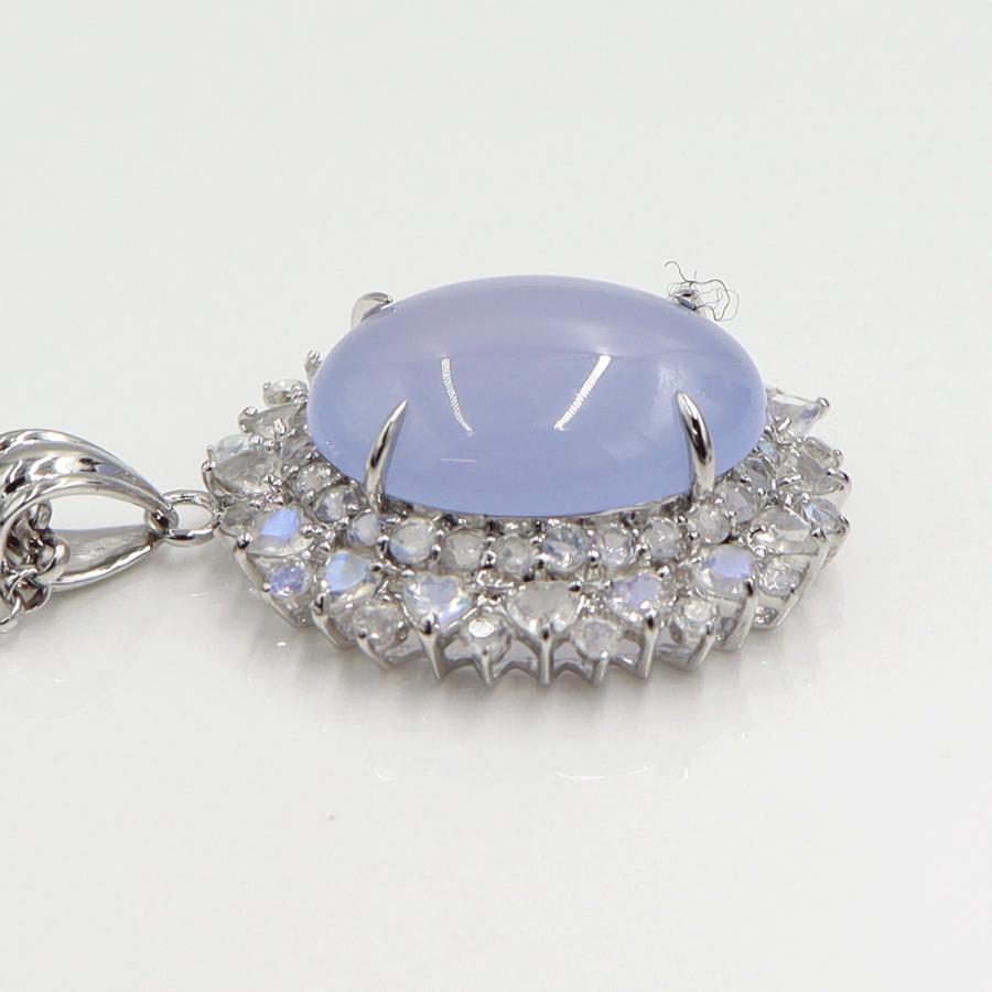 K18WGカルセドニーネックレス　C12.00ct　ネックレス長さ39cm　重量9.86ｇ(石の重量含む) レディース(中古)