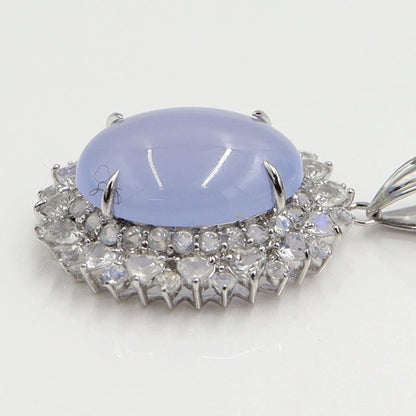 K18WGカルセドニーネックレス　C12.00ct　ネックレス長さ39cm　重量9.86ｇ(石の重量含む) レディース(中古)