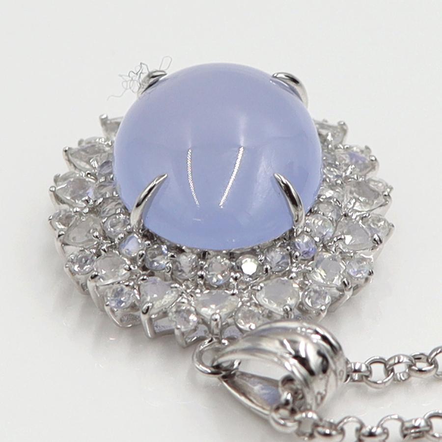 K18WGカルセドニーネックレス　C12.00ct　ネックレス長さ39cm　重量9.86ｇ(石の重量含む) レディース(中古)