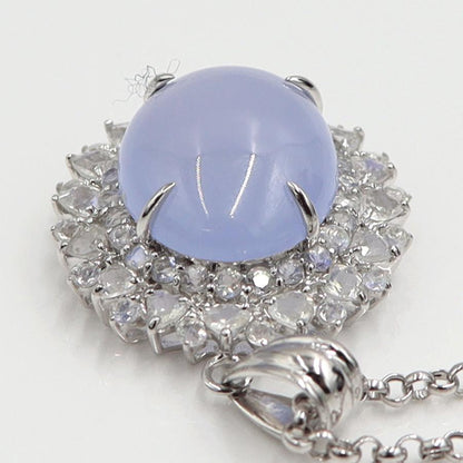 K18WGカルセドニーネックレス　C12.00ct　ネックレス長さ39cm　重量9.86ｇ(石の重量含む) レディース(中古)