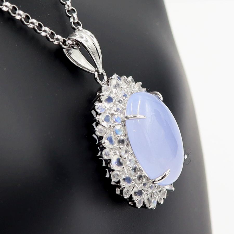 K18WGカルセドニーネックレス　C12.00ct　ネックレス長さ39cm　重量9.86ｇ(石の重量含む) レディース(中古)