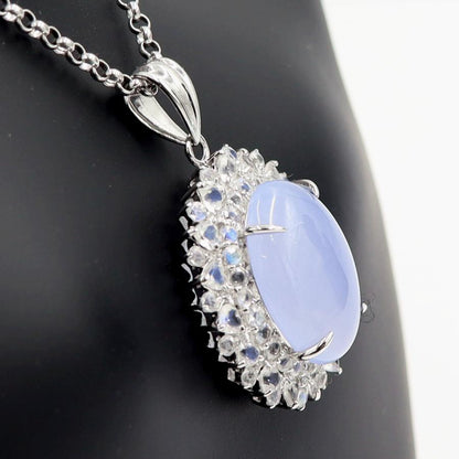 K18WGカルセドニーネックレス　C12.00ct　ネックレス長さ39cm　重量9.86ｇ(石の重量含む) レディース(中古)