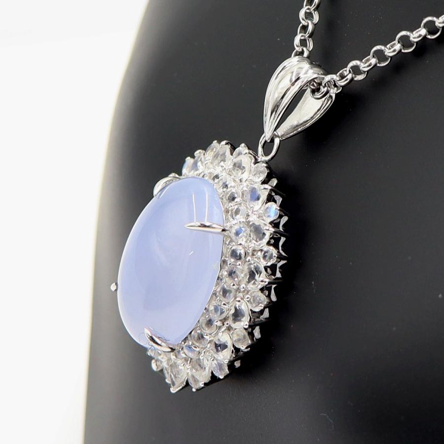 K18WGカルセドニーネックレス　C12.00ct　ネックレス長さ39cm　重量9.86ｇ(石の重量含む) レディース(中古)