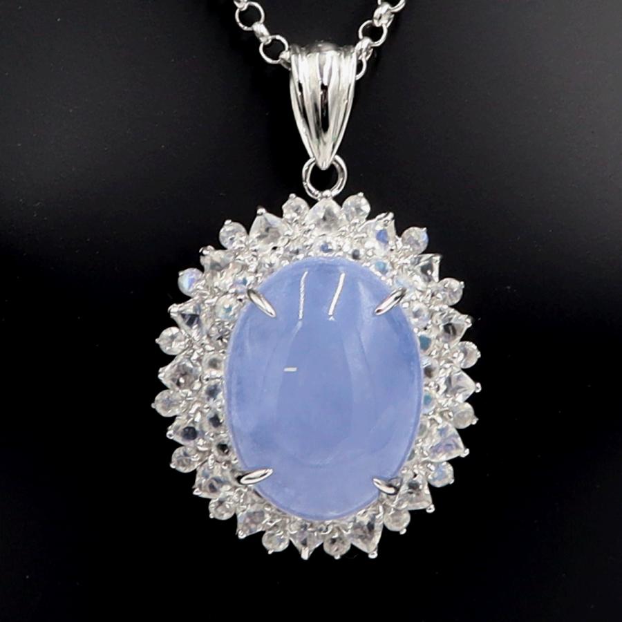 K18WGカルセドニーネックレス　C12.00ct　ネックレス長さ39cm　重量9.86ｇ(石の重量含む) レディース(中古)