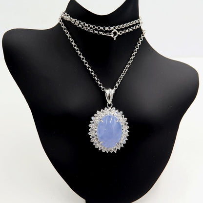 K18WGカルセドニーネックレス　C12.00ct　ネックレス長さ39cm　重量9.86ｇ(石の重量含む) レディース(中古)