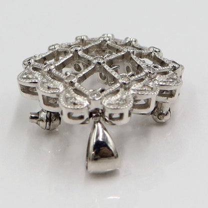 Pt900ダイヤモンドペンダントブローチ　D1.00ct　重量13.0ｇ(石の重量含む)（中古）