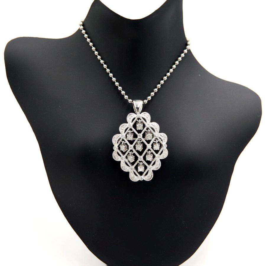 Pt900ダイヤモンドペンダントブローチ　D1.00ct　重量13.0ｇ(石の重量含む)（中古）