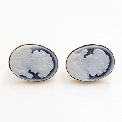 K18/K10メノウカメオピアス　重量3.17ｇ(両耳・総重量)　（中古）