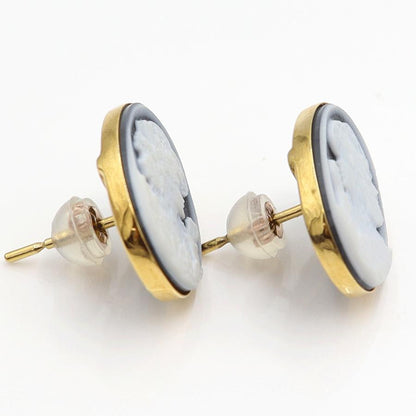 K18/K10メノウカメオピアス　重量3.17ｇ(両耳・総重量)　（中古）