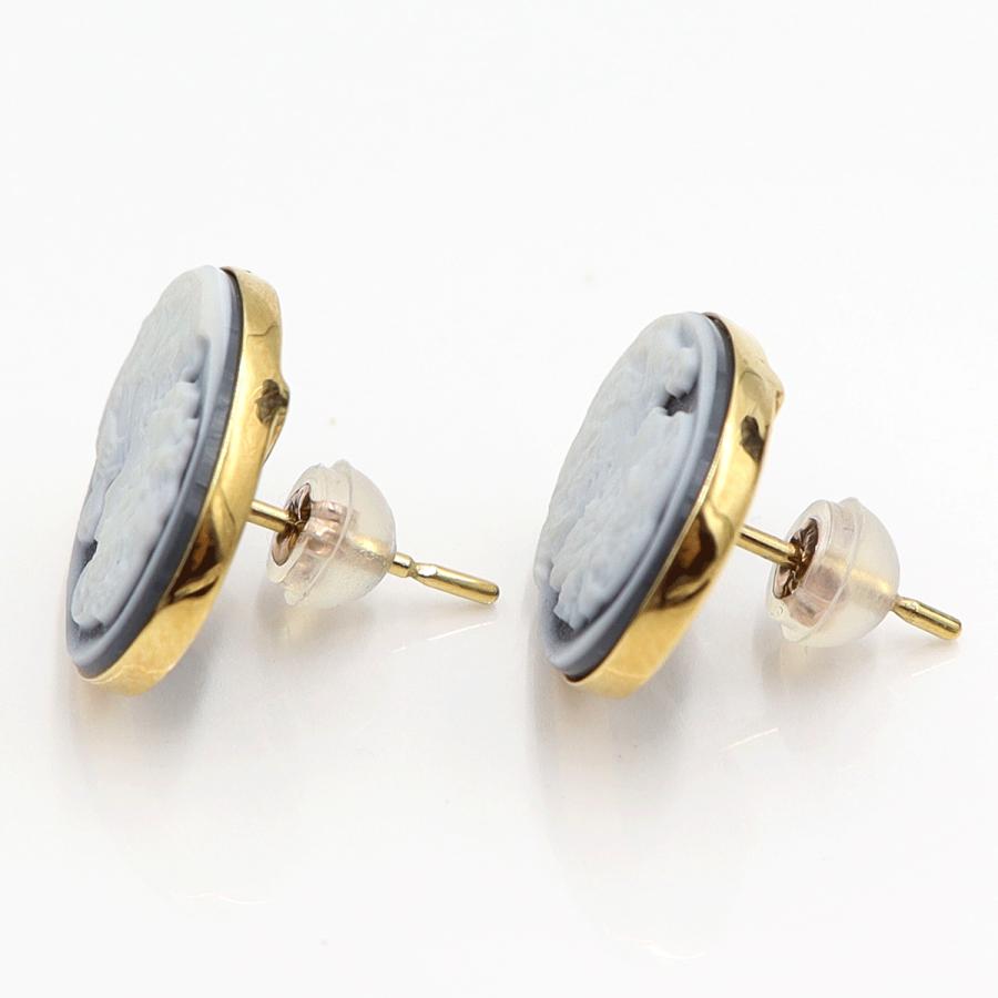 K18/K10メノウカメオピアス　重量3.17ｇ(両耳・総重量)　（中古）