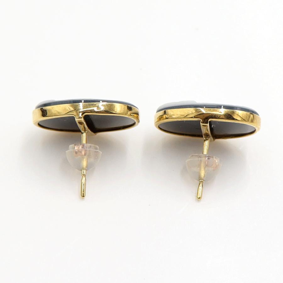 K18/K10メノウカメオピアス　重量3.17ｇ(両耳・総重量)　（中古）