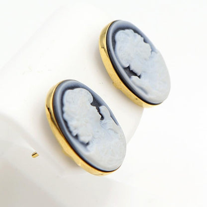 K18/K10メノウカメオピアス　重量3.17ｇ(両耳・総重量)　（中古）