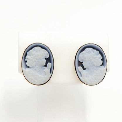 K18/K10メノウカメオピアス　重量3.17ｇ(両耳・総重量)　（中古）