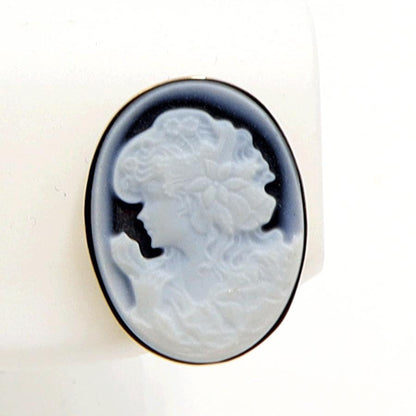 K18/K10メノウカメオピアス　重量3.17ｇ(両耳・総重量)　（中古）