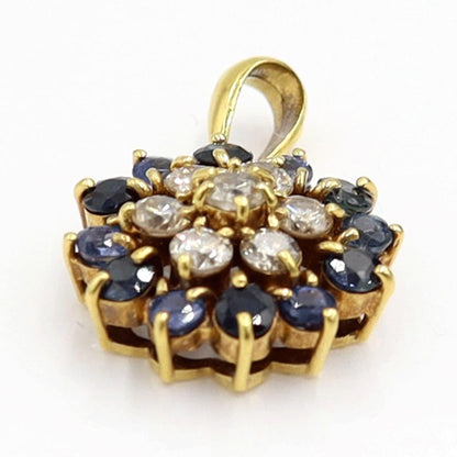 K18サファイアダイヤモンドペンダントトップ　D0.54ct　重量2.35ｇ(石の重量含む)　レディース（中古）