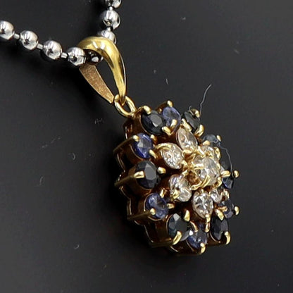 K18サファイアダイヤモンドペンダントトップ　D0.54ct　重量2.35ｇ(石の重量含む)　レディース（中古）