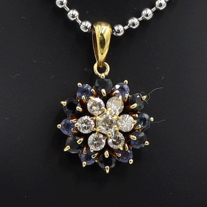 K18サファイアダイヤモンドペンダントトップ　D0.54ct　重量2.35ｇ(石の重量含む)　レディース（中古）